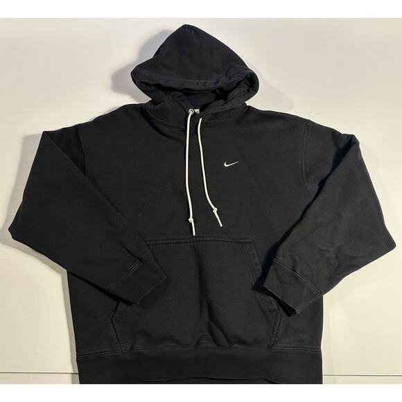 Nike Sportswear Solo Swoosh Men's Medium Fleece Pullover Thick Hoodie DX1355-010 - Picture 1 of 9